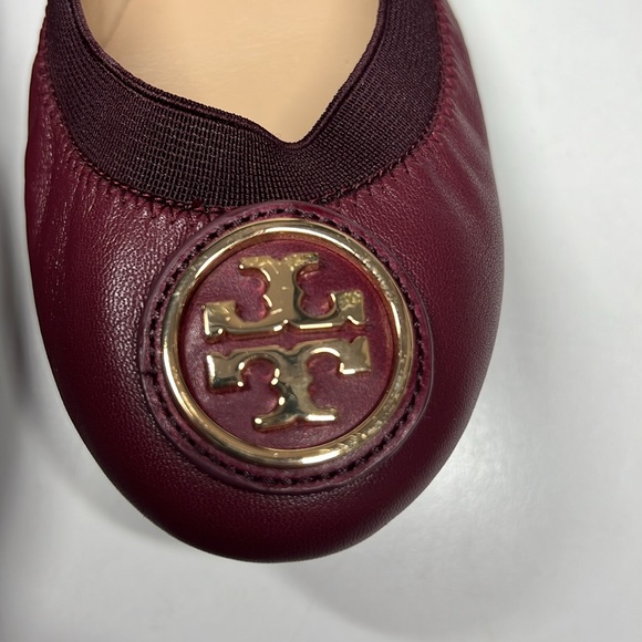 Tory Burch Caroline 2 Ballet Nellie Nappa Leather Elastic Women’s Size 8M - Picture 10 of 16